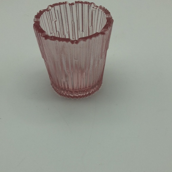 PINK glass vase and small glass cup. - Picture 2 of 12
